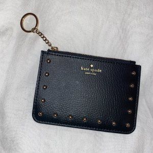 Black Studded Leather Card Wallet